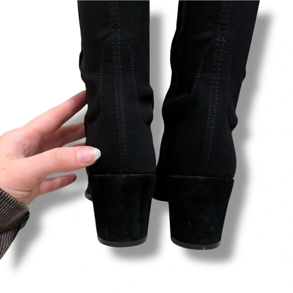 Stuart Weitzman 5050 Black Suede Knee-High Boots Size 6.5 ASO Kate Middleton